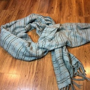The Limited Light Blue & Gold Oversized Scarf